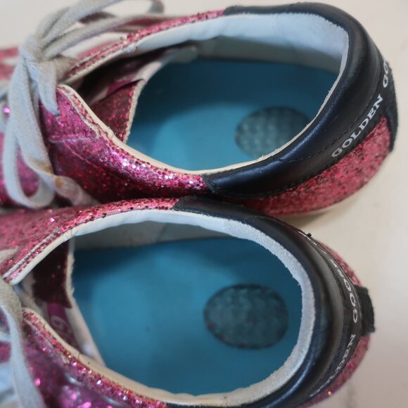 Womens GGDB Golden Goose Magenta Superstar Glitter Trainer Sneakers 38 US/8 - Picture 10 of 14